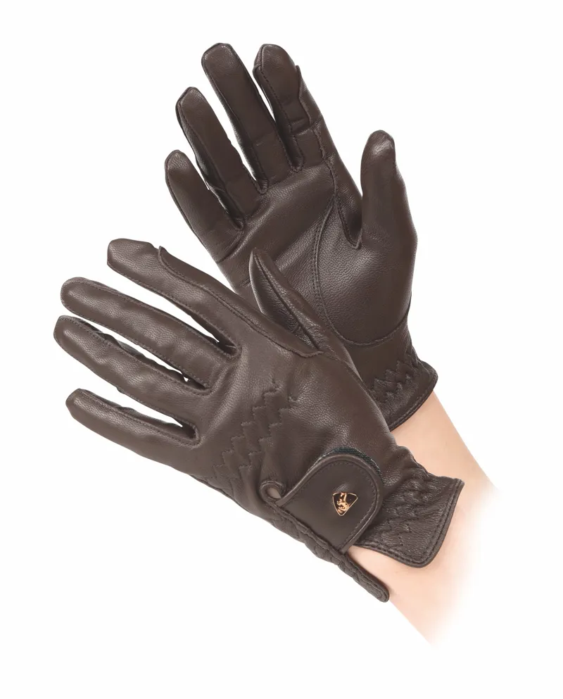 Aubrion Leather Riding Gloves in Brown
