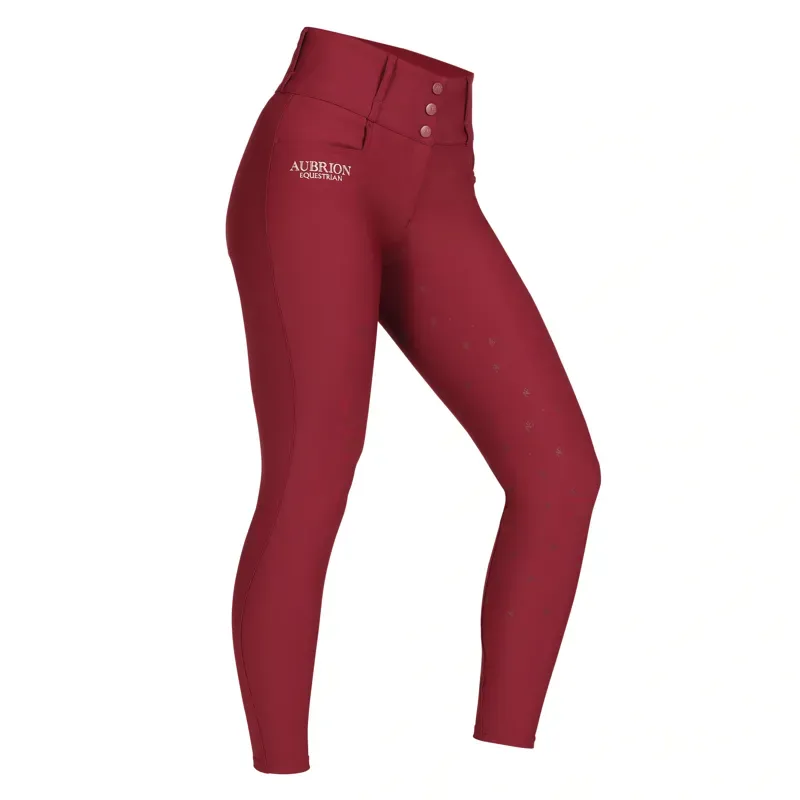 Aubrion Equestrian Breeches in Port-1