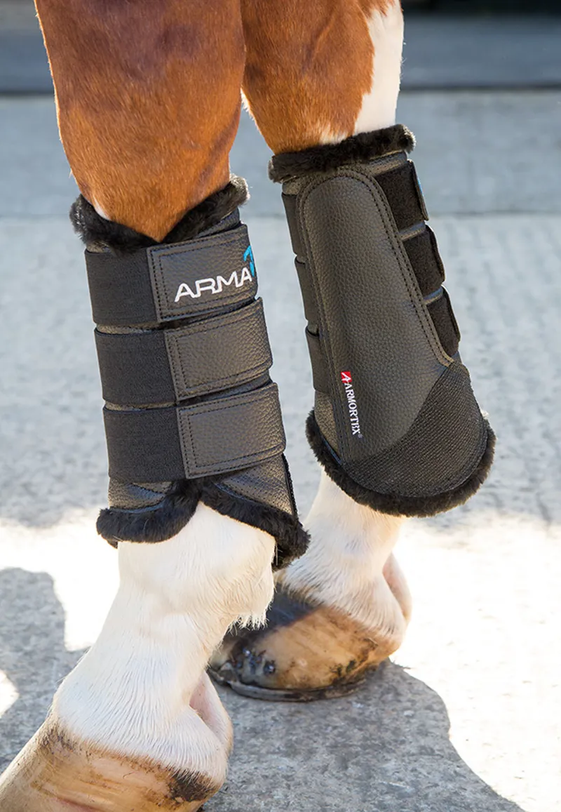 Arma Fur Lined Brushing Boots in Black