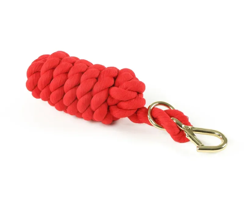 Shires One Size Plain Headcollar Lead Rope in Red