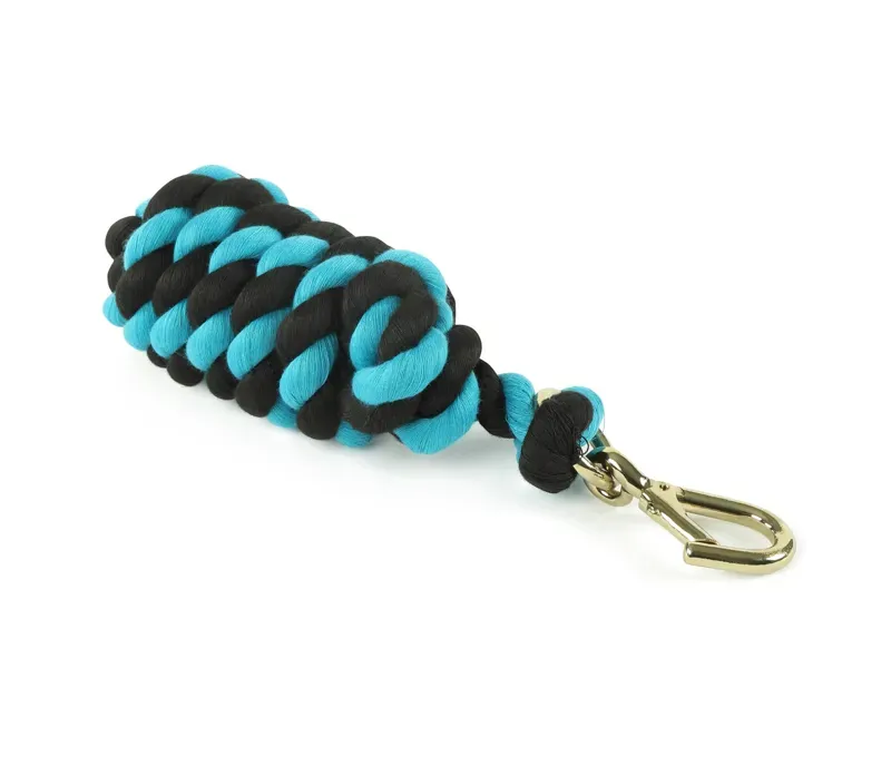 Shires One Size Two Tone Headcollar Lead Rope in Black/Teal