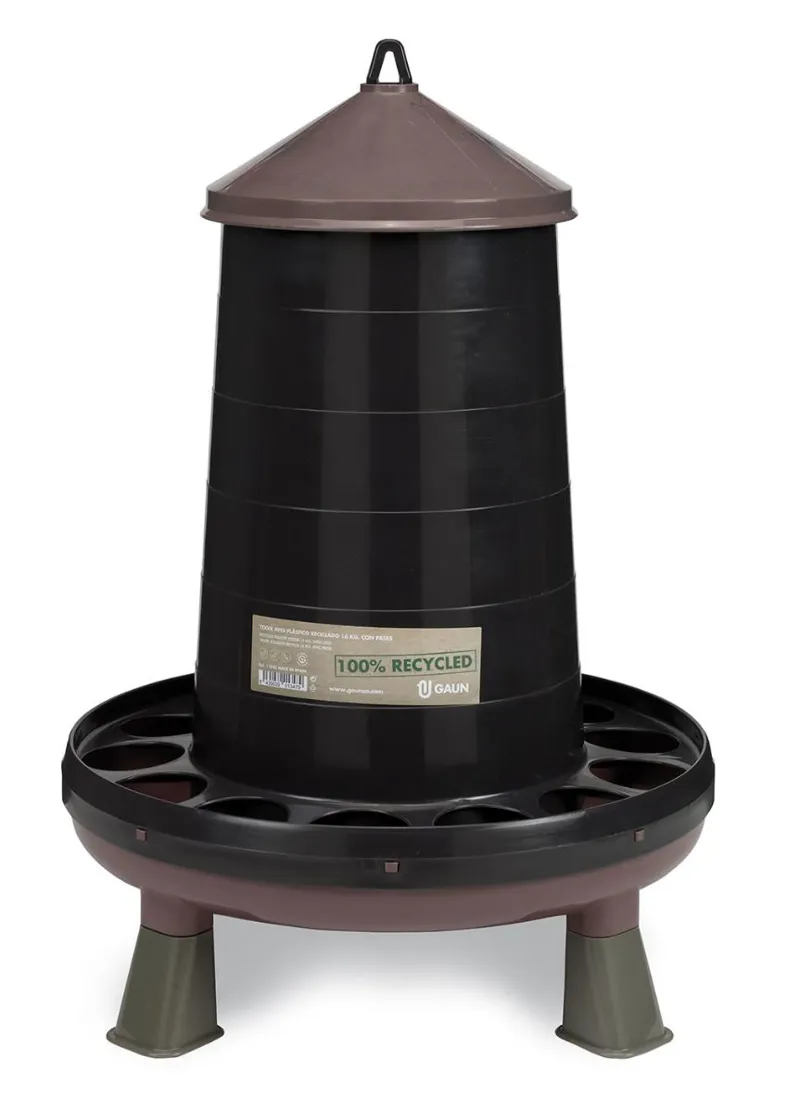 Gaun Poultry Plastic C/W Legs - X 5 Pack RECYCLED 16 kg Feeder