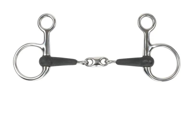 Shires Equikind+ Hanging Cheek Peanut Link Bit in Black