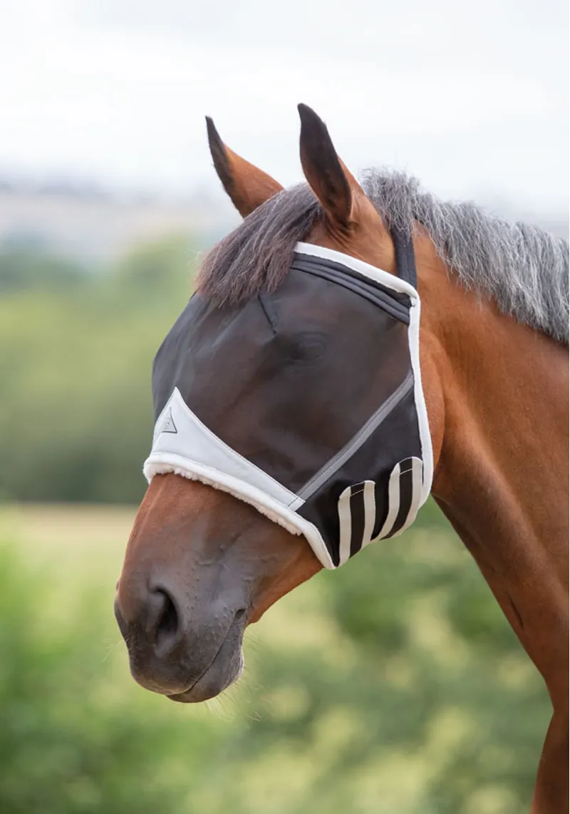 Shires Fine Mesh Earless Fly Mask In Black