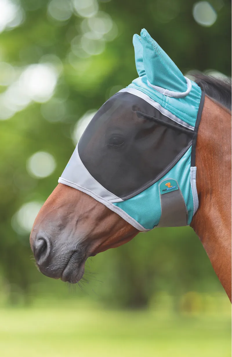 Shires Deluxe Fly Mask With Ears in Green