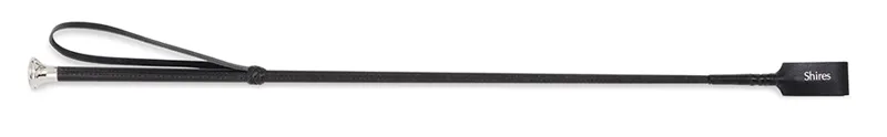 Shires 24 Inch Leather Show Whip In Black
