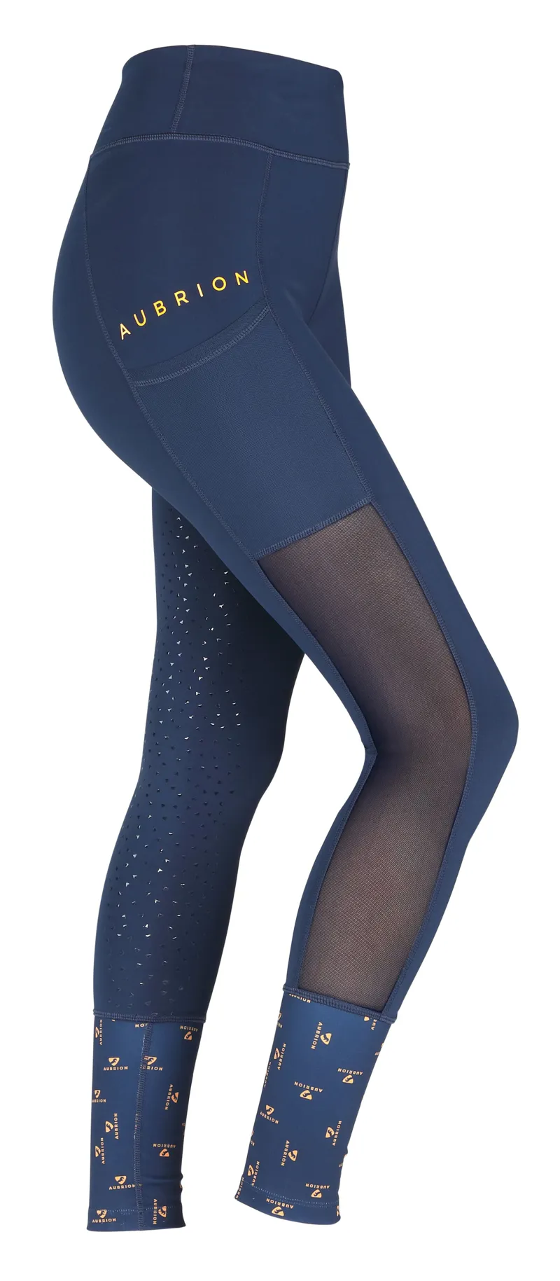 Aubrion Elstree Girl's Mesh Riding Tights in Navy