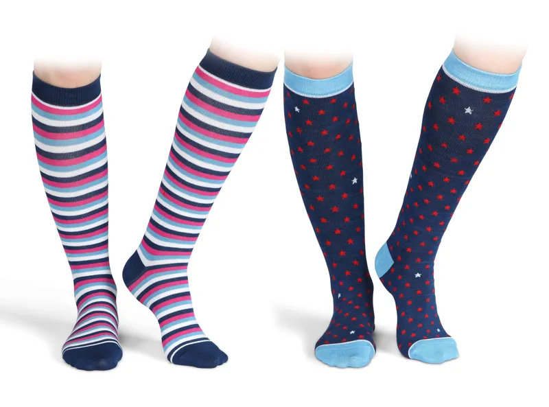 Shires Aubrion Bamboo Socks 2 Pairs in Navy