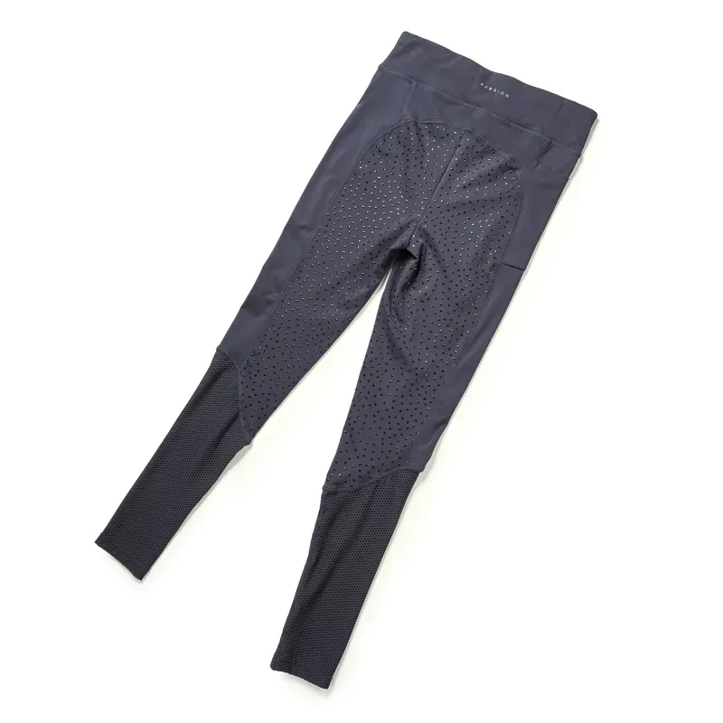 Aubrion Rhythm Mesh Riding Tights - Young Rider NAVY 15/16yrs