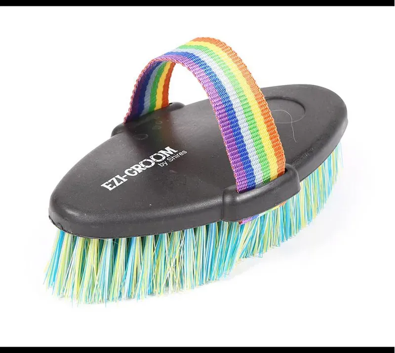 Shires Ezi-Groom Large Shape Up Body Brush In Blue/Yellow