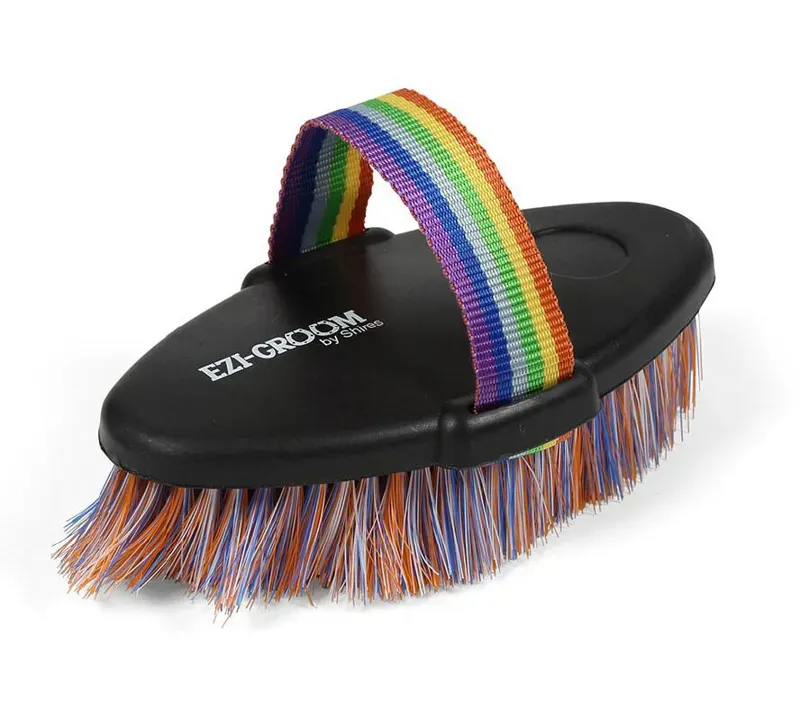 Shires Ezi-Groom Large Shape Up Body Brush In Orange/Blue