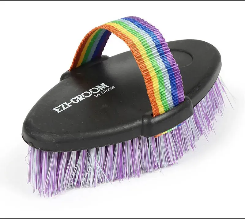 Shires Ezi-Groom Large Shape Up Body Brush In Purple/Green