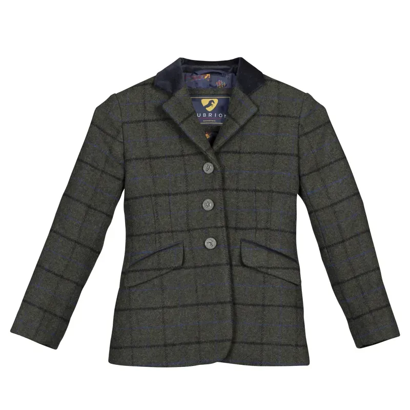 Aubrion Kid's Saratoga Jacket in Dark Green/Check