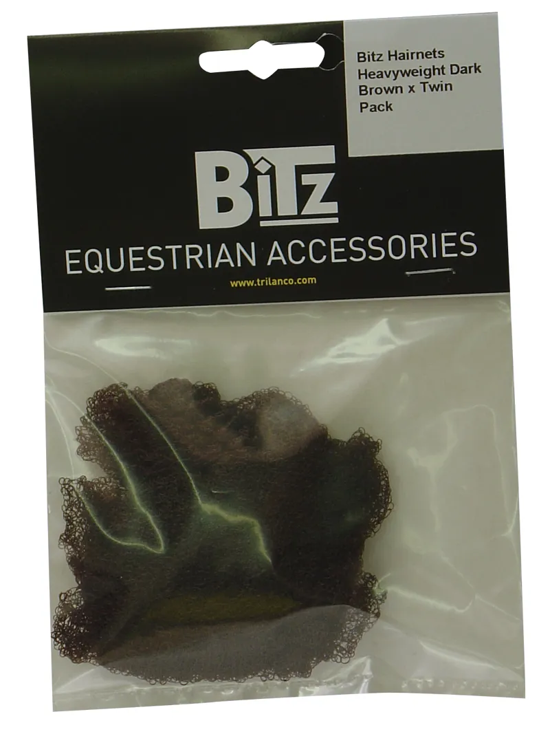Bitz Hairnets Heavyweight - MEDIUM BROWN twin pack