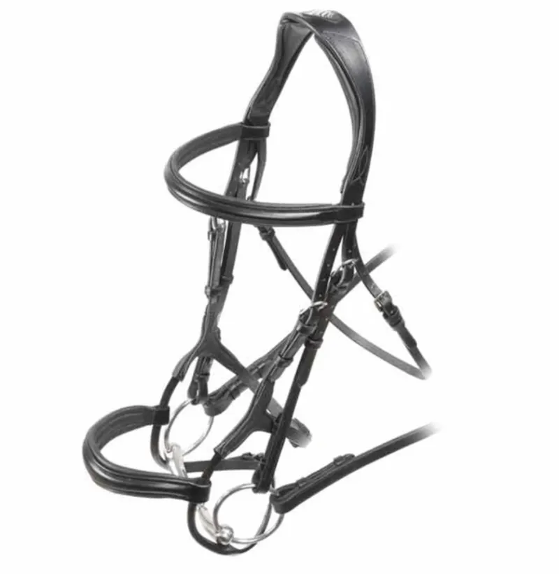 Velociti Rolled Padded Cavesson Bridle in Black