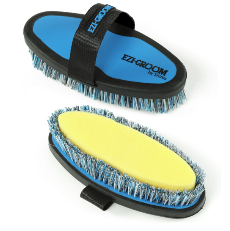 Shires Ezi-Groom Large Grip Body Wash Brush in Bright Blue