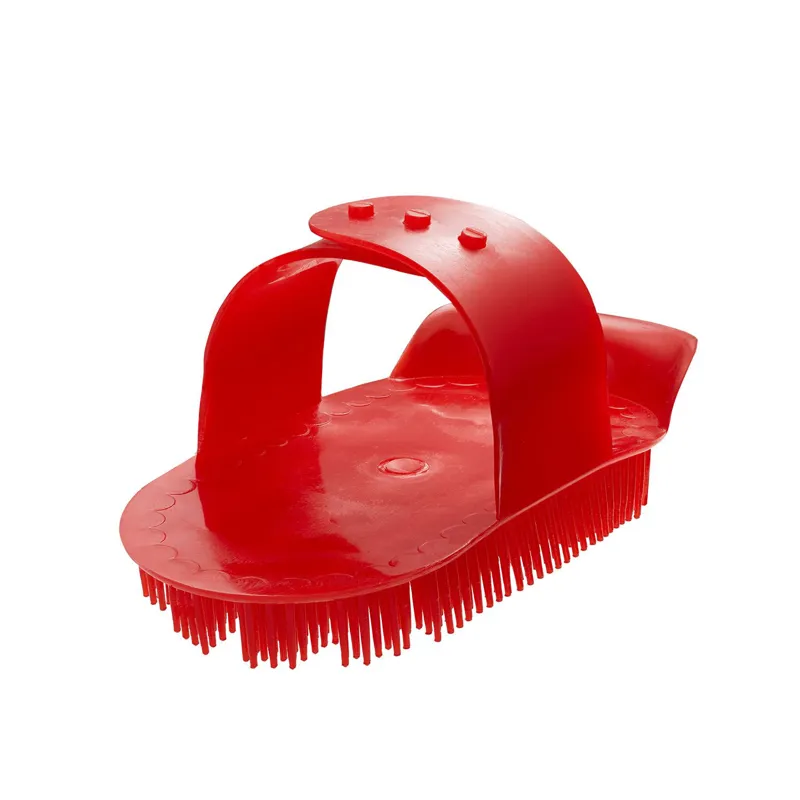 Bitz Medium Plastic Curry Comb in Red