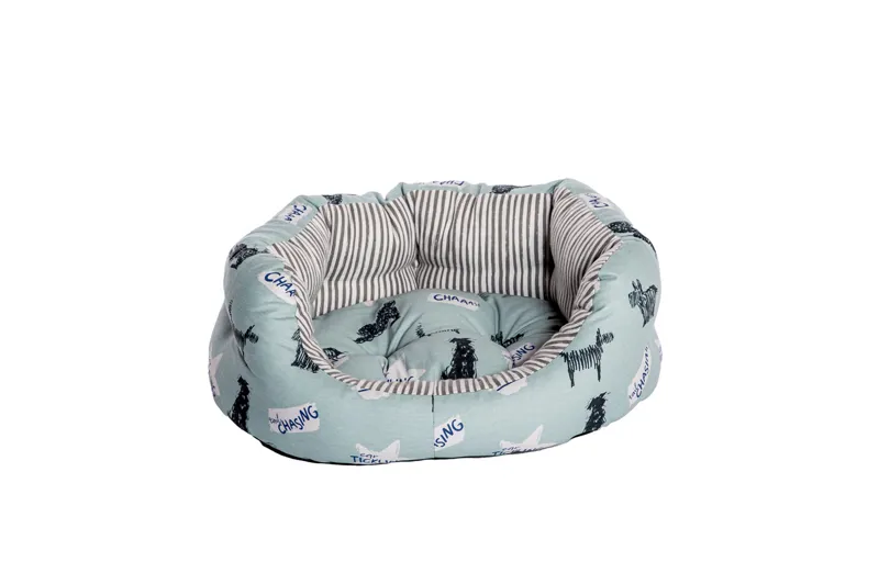 Danish Design Battersea 61 cm Playful Dogs Deluxe Slumber Bed in Blue