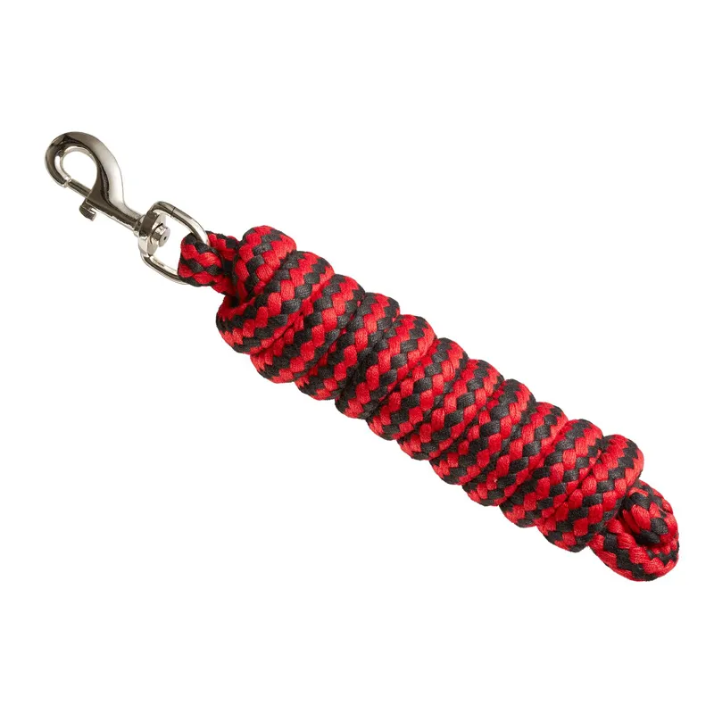 Bitz Soft Handle Two Tone Lead Rope With Trigger Clip in Red