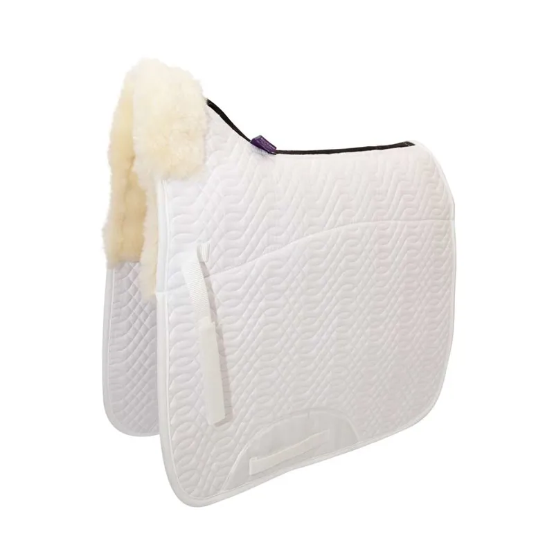 KM Elite Half Lined Dressage Square Saddlecoth in White