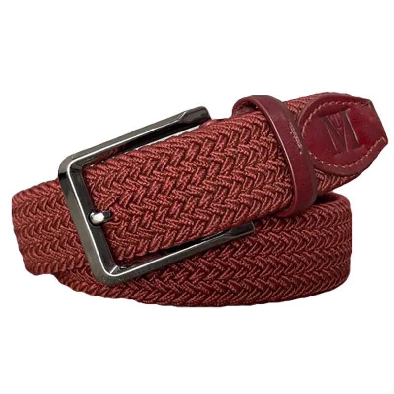 Mark Todd Deluxe Stretch Braided Belt in Burgundy