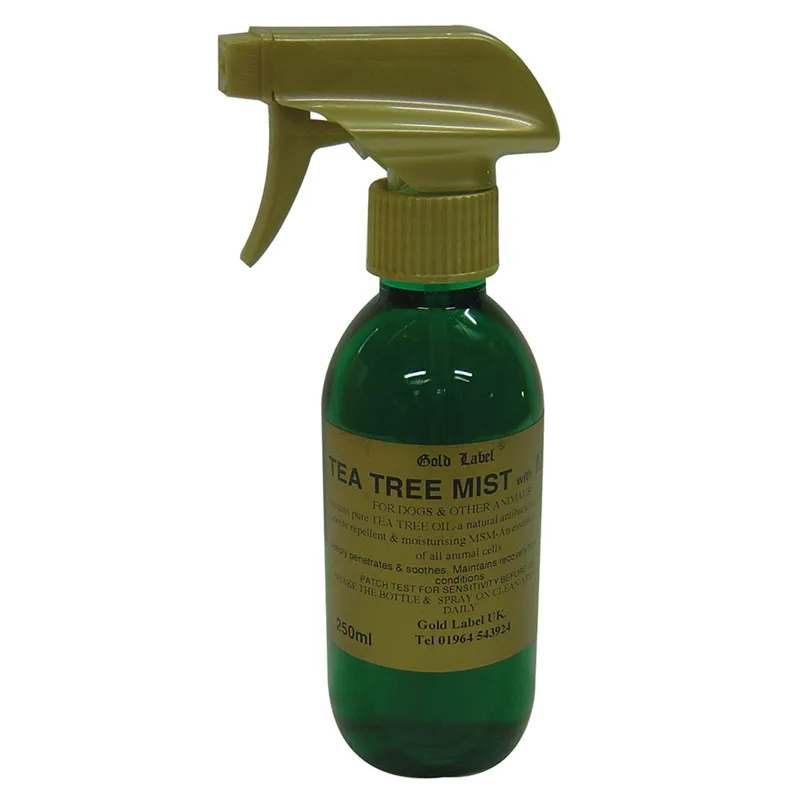 Gold Label 250ml Canine Tea Tree Mist w/MSM in Green