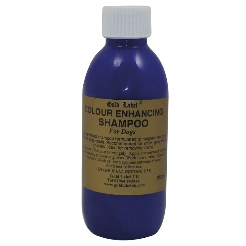 Gold Label 250ml Canine Colour Enhancing Shampoo in Blue