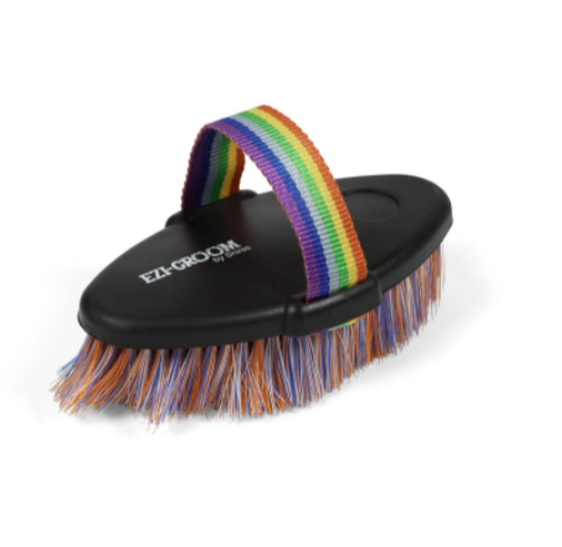 Shires Ezi-Groom Small Shape Up Body Brush in Orange/Blue