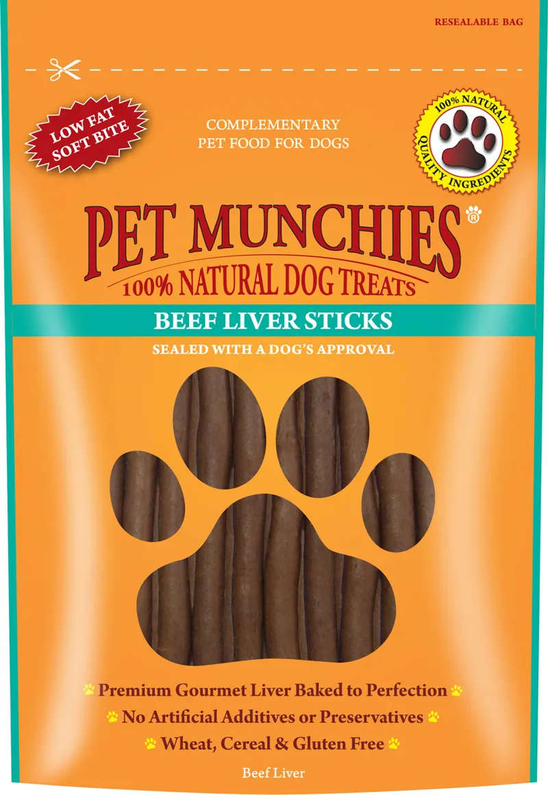 Pet Munchies Beef Liver Sticks - 90 gm x 8 pack