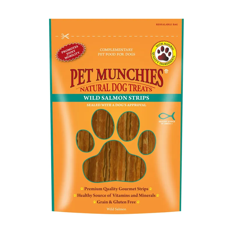 Pet Munchies Wild Salmon Strips - 8x80g