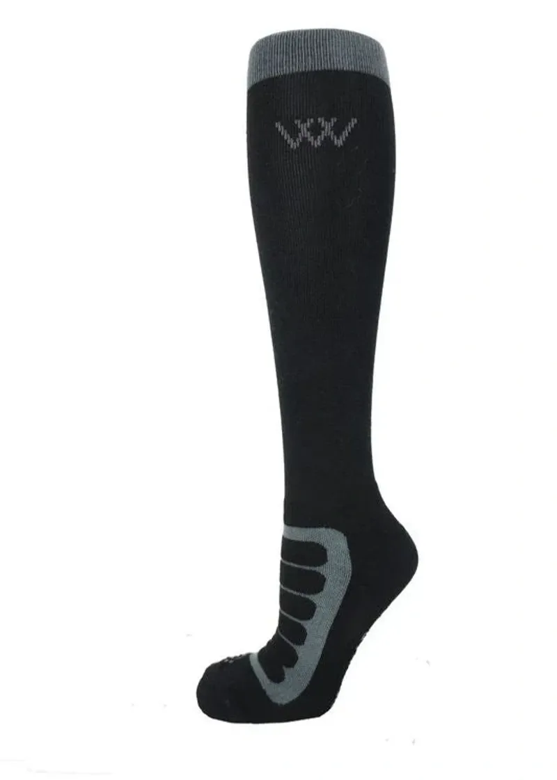 Woof Wear Long Bamboo Tech Riding Socks in Black/Grey
