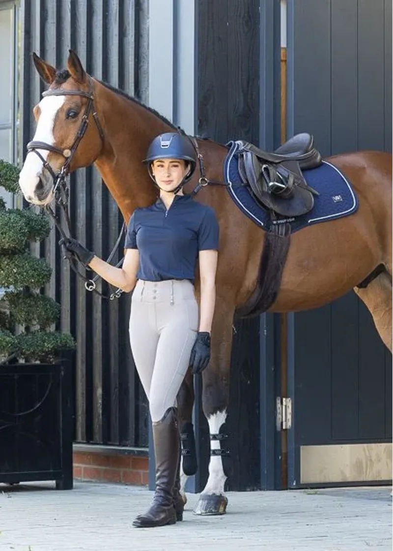Woof Wear Herringbone CC Saddle Pad in Navy-3