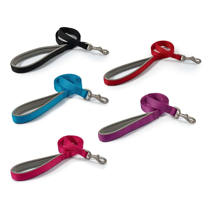 Ancol Viva Padded Nylon Snap Lead 20kg 1m x 12mm in Pink-1