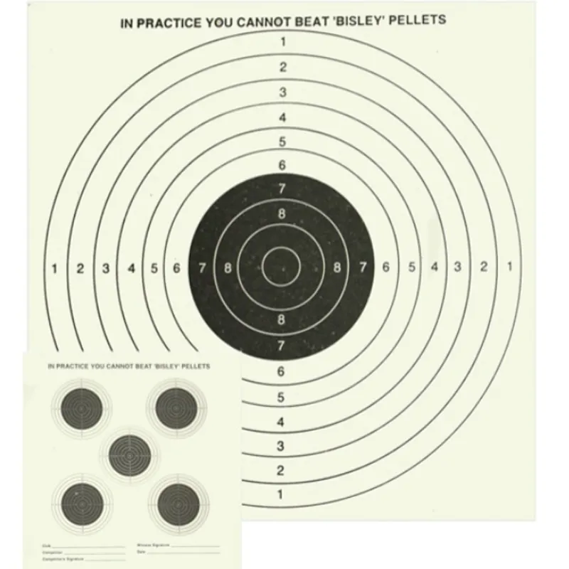 Bisley 14cm 5+1 Double Sided Heavy Duty Paper Targets 50 Pack