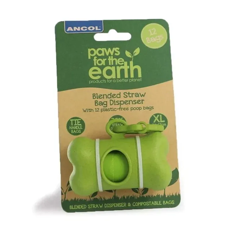Ancol Paws For The Earth Plastic Free Poop Bag Dispenser in Green-2