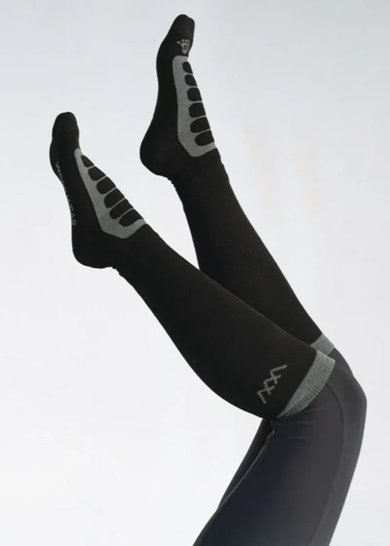 Woof Wear Long Bamboo Tech Riding Socks in Black/Grey-1