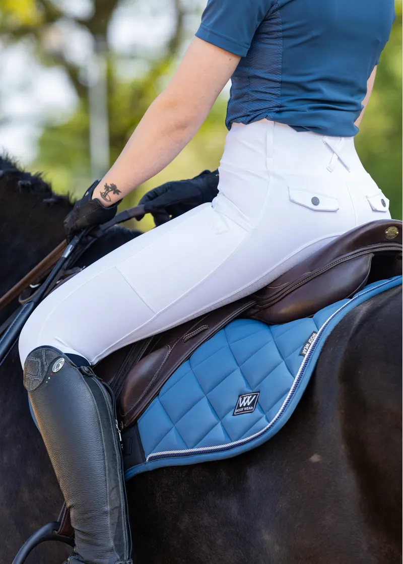 Woof Wear Ladies Elite Competition Riding Tights in White-5