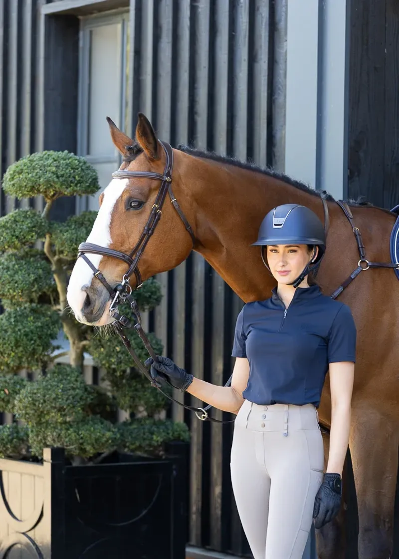 Woof Wear Ladies Short Sleeve Tech Riding Shirt in Navy-5