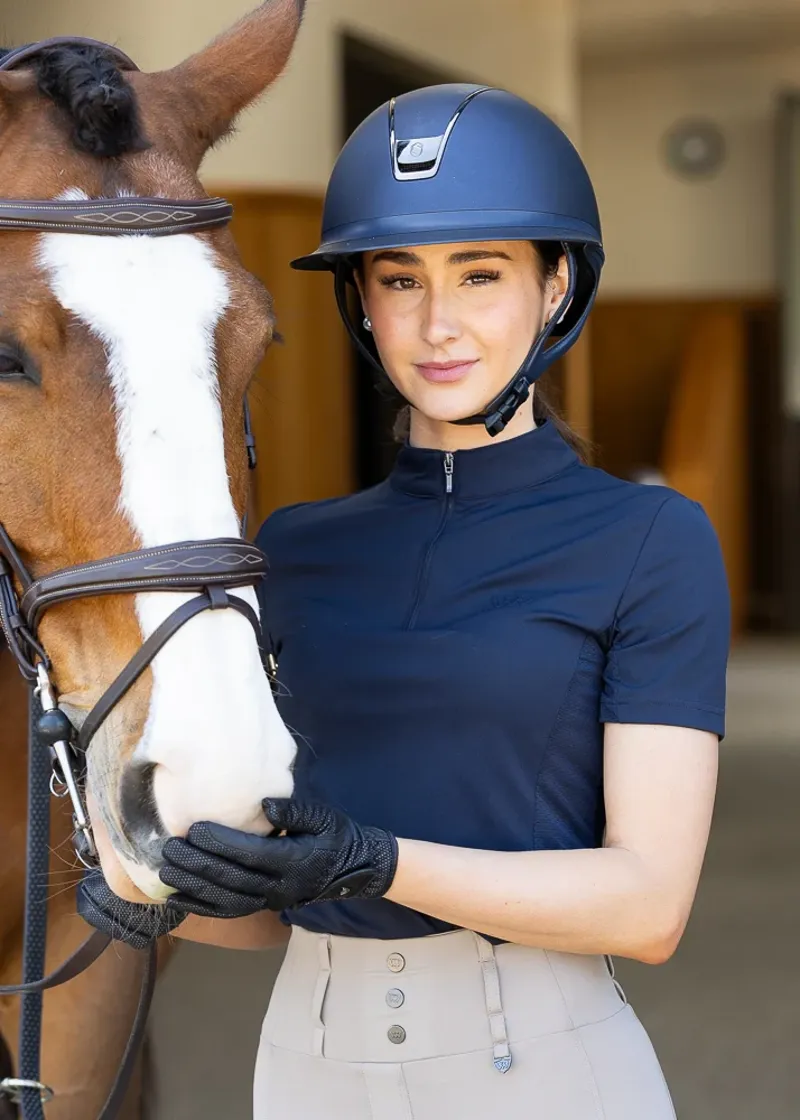 Woof Wear Ladies Short Sleeve Tech Riding Shirt in Navy-4