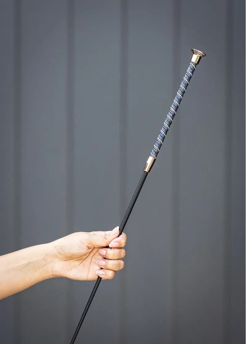 Woof Wear Twisted Dressage Whip in Navy/Rose Gold-1