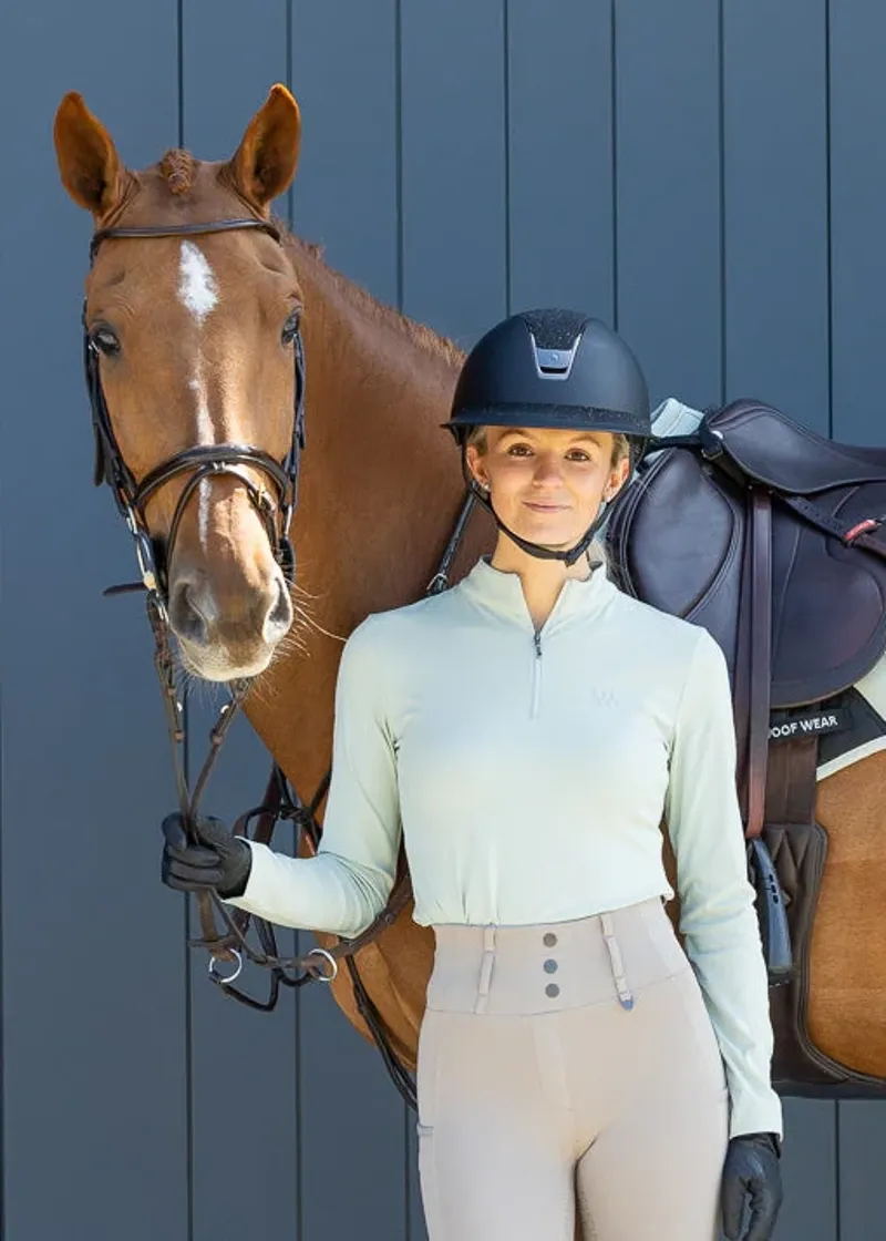 Woof Wear Ladies Long Sleeve Tech Riding Shirt In Sage-4