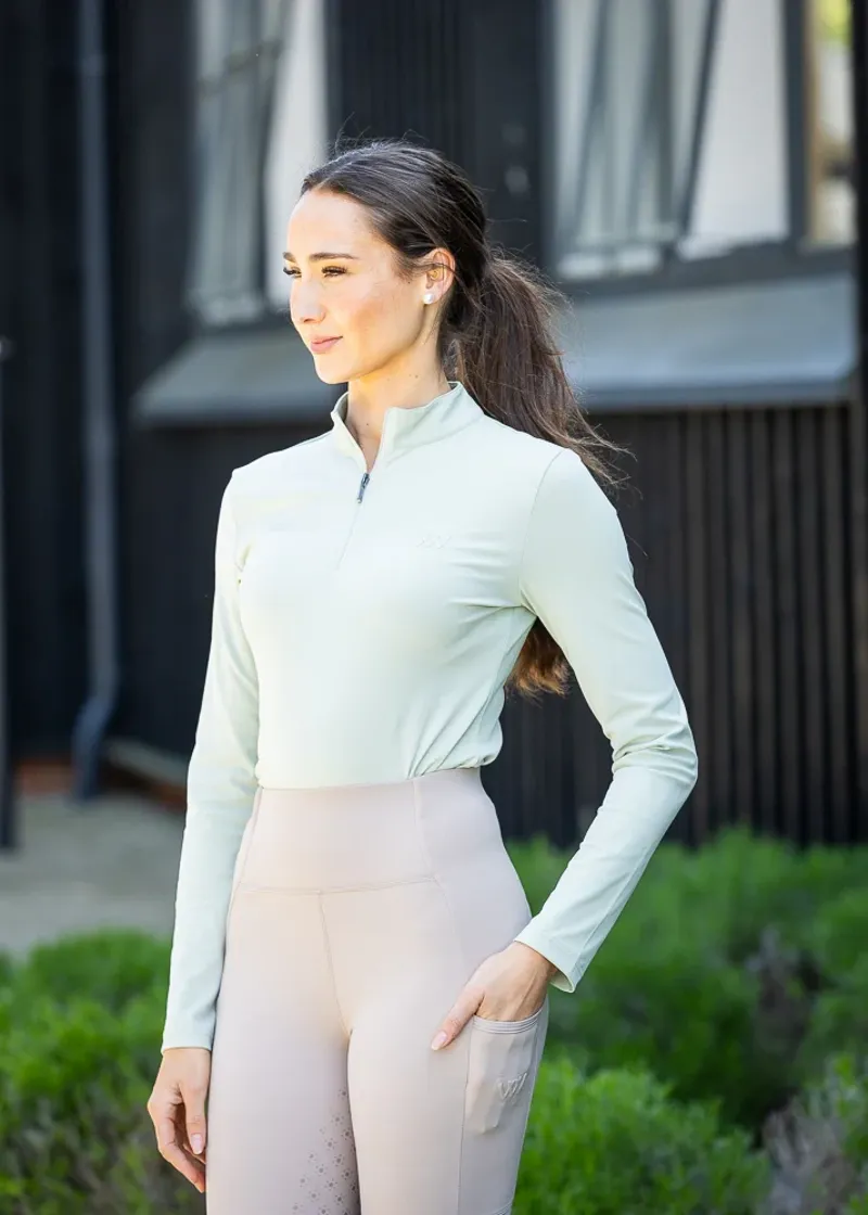 Woof Wear Ladies Long Sleeve Tech Riding Shirt In Sage-3