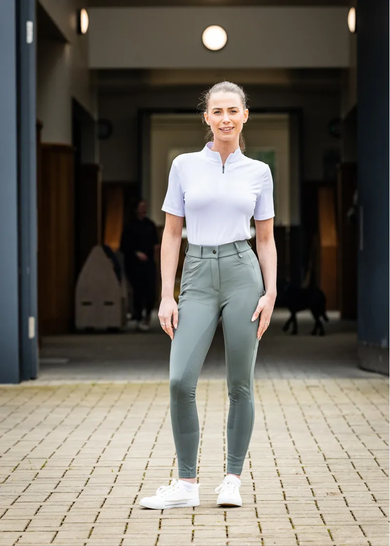 Woof Wear Ladies Hybrid II Riding Breeches in Sage Green-5