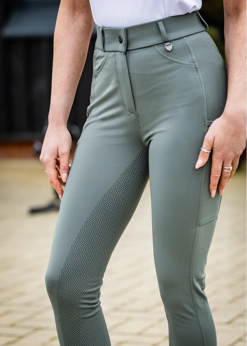 Woof Wear Ladies Hybrid II Riding Breeches in Sage Green-4
