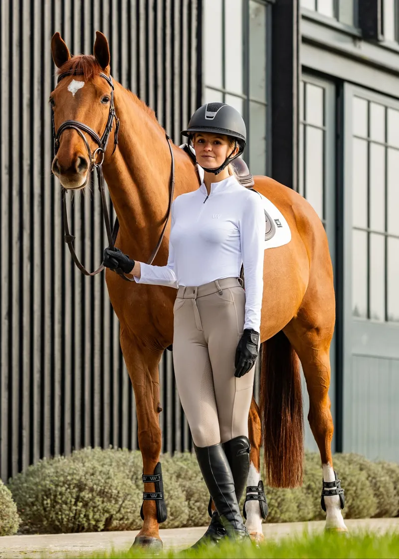 Woof Wear Ladies Hybrid II Riding Breeches in Stone-4