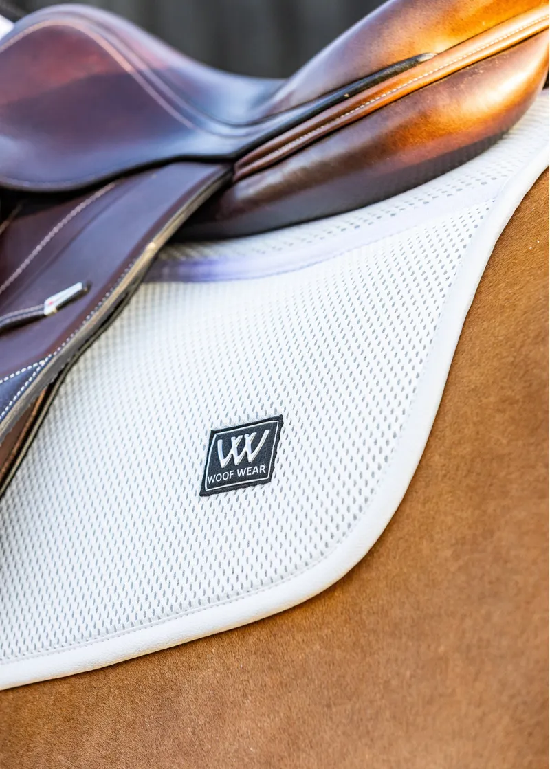 Woof Wear iVent CC Close Contact Saddle Pad in White-3