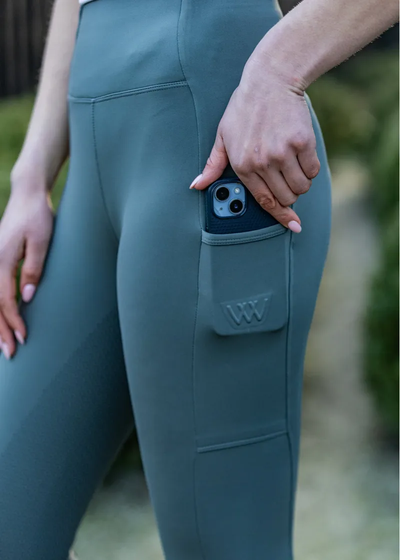 Woof Wear Ladies Original Full Seat Riding Tights in Sage Green-6