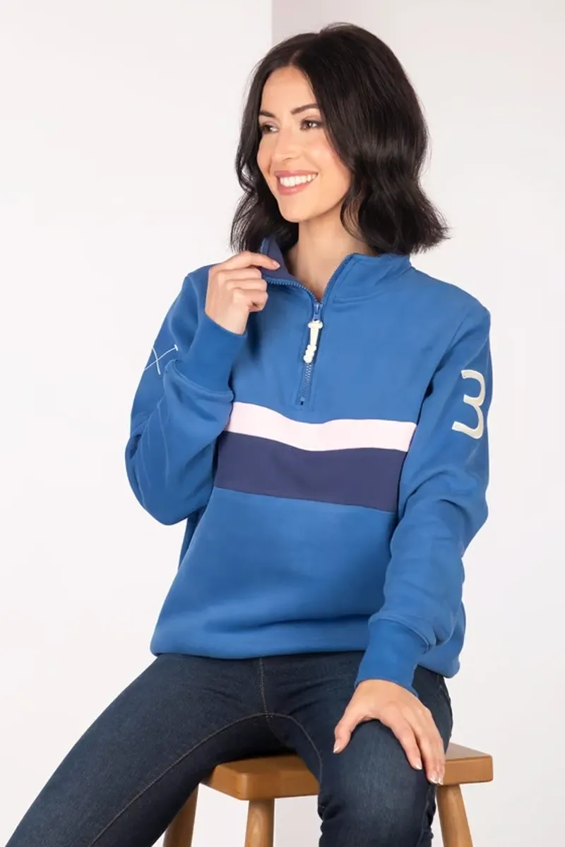 Rydale Ladies Bramham Stripe Sweatshirt in Blue/Navy-5