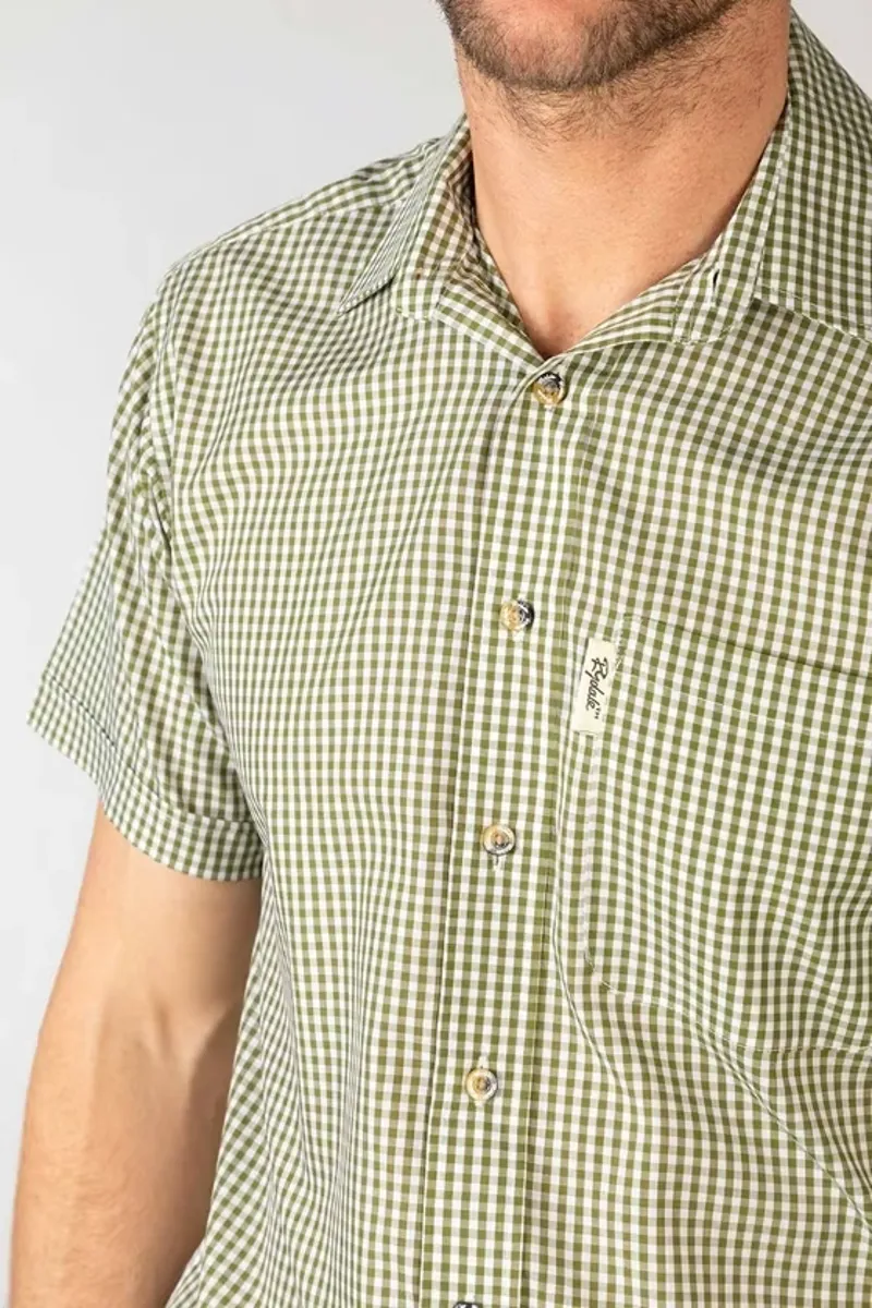 Rydale Men's Short Sleeved Check Shirt in Millington Olive-4