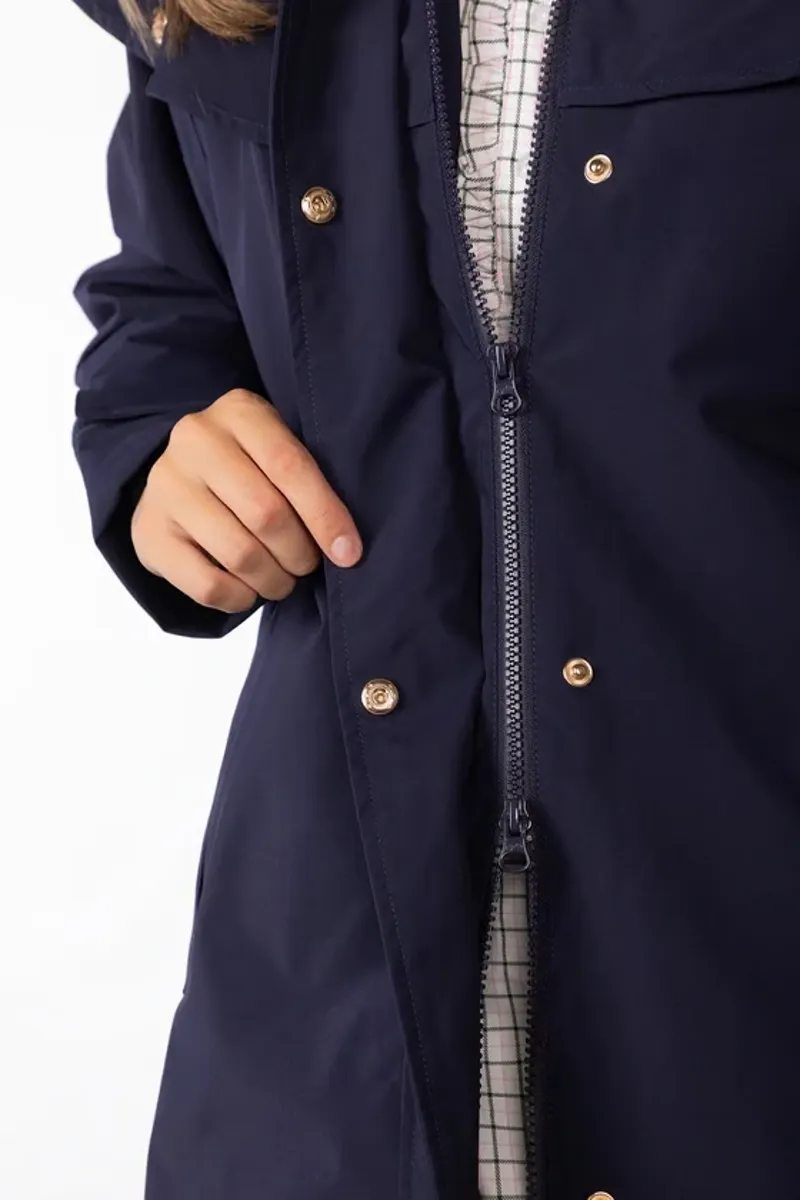 Rydale Ladies Bramham Full Length Coat in Dark Navy-5